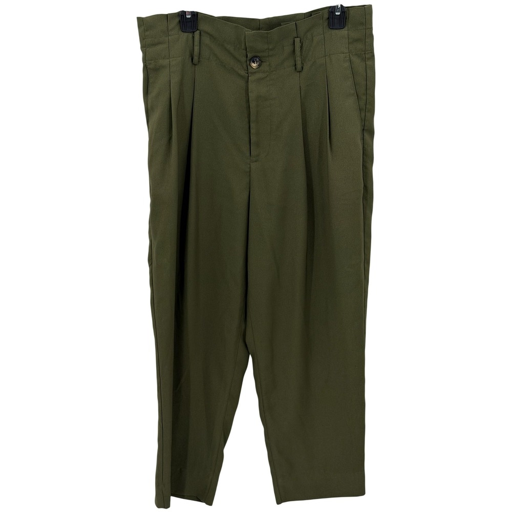 Madewell Pants Womens 10 Olive Green Drapey Paperbag High Rise Preppy Travel